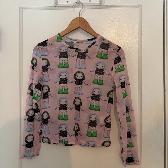 Sandy Liang Tops - Sandy Liang Abrons Longsleeve Mesh Top